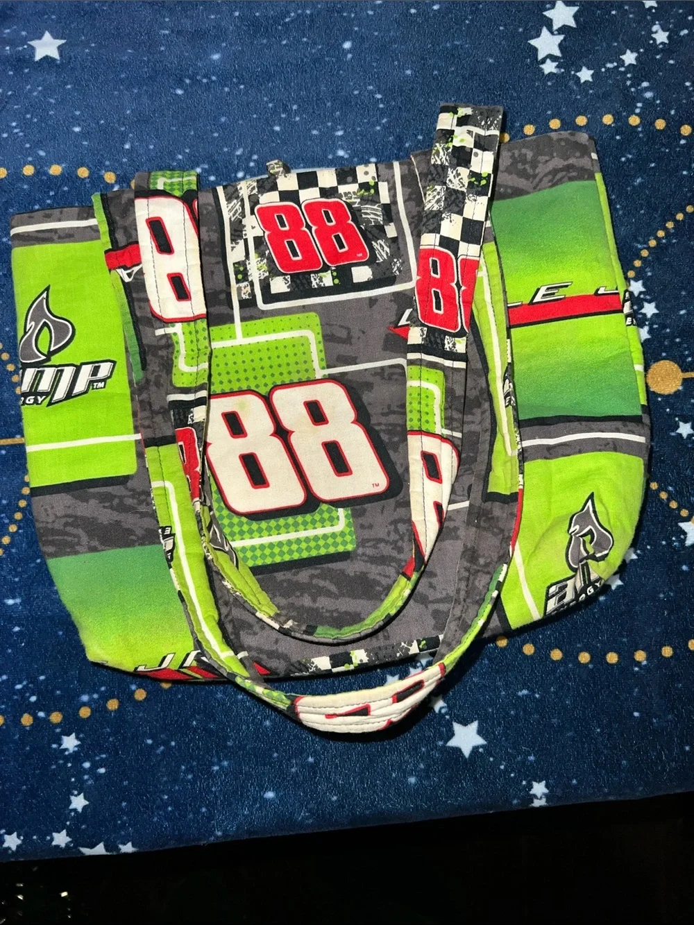 Nascar Kids Tote Bag in Green, Black & Red with 88 Racing Graphics